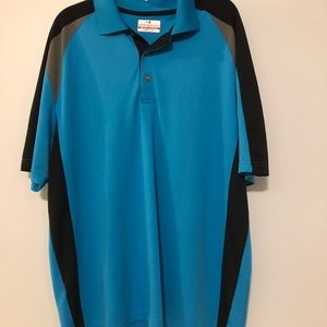 Men’s Golf Shirt XL Blue Black Moisture Wicking